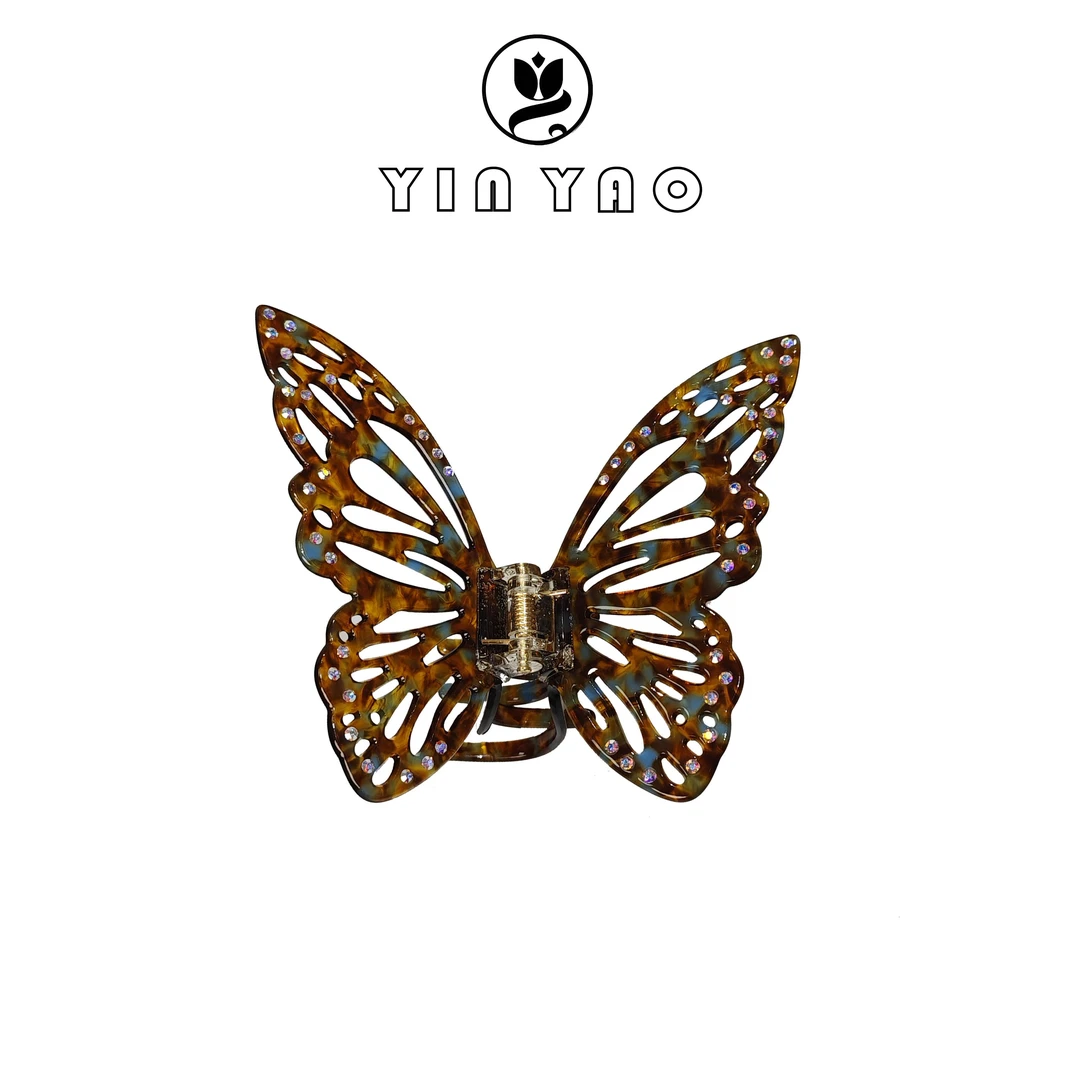 【YINYAO】原单镂空点钻蝴蝶抓夹0820气质网红迷你复古简约ins超仙