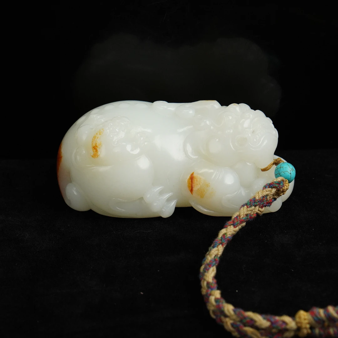 【十九世纪】白玉貔貅摆件（高4.5cm宽10.5cm重505g）