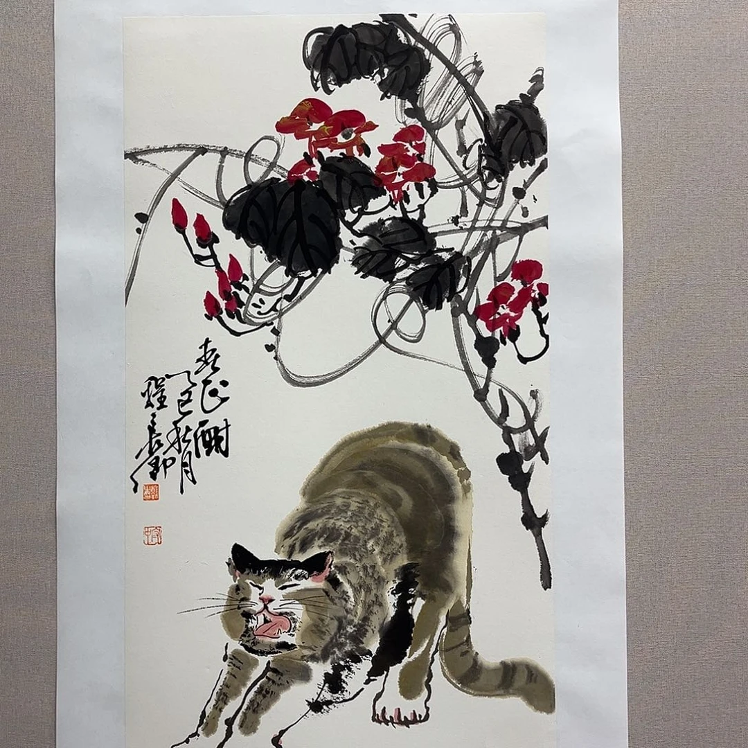 国画艺术家真人手绘