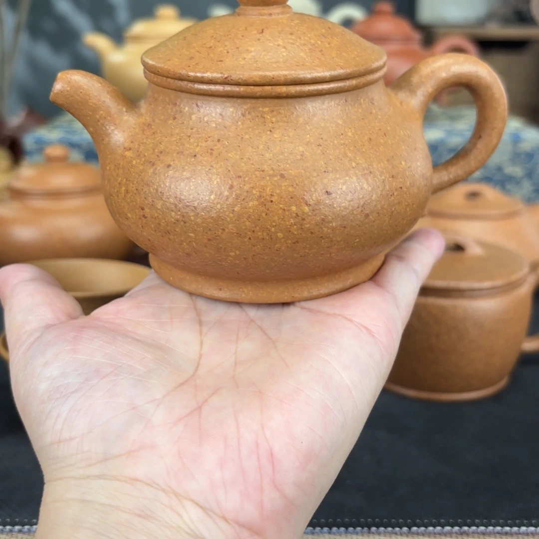 紫砂茶壶梨皮黄段潘壶230