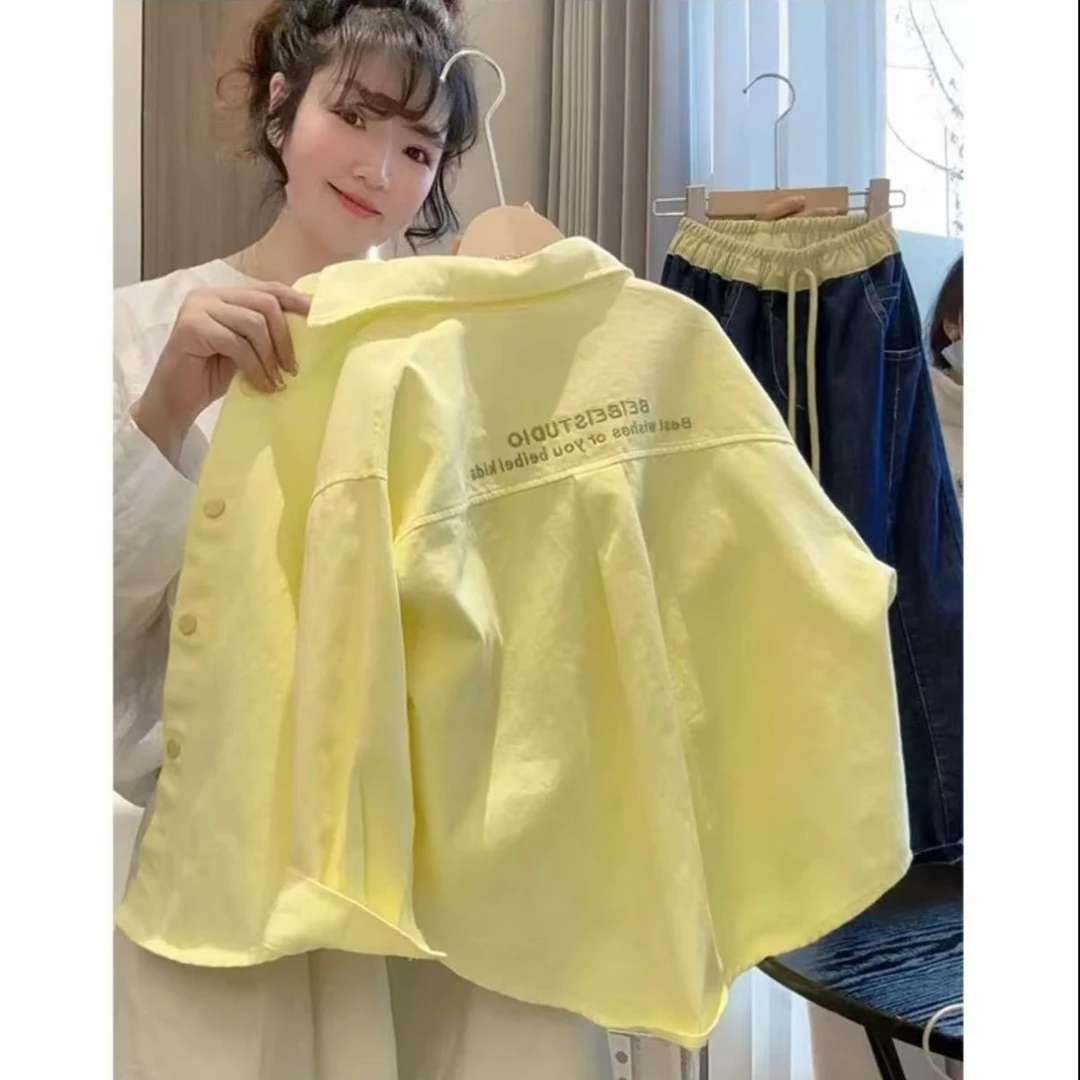 【芝士奶黄】春季衬衫长袖春秋2025新款中大童初中13-16岁衣服男