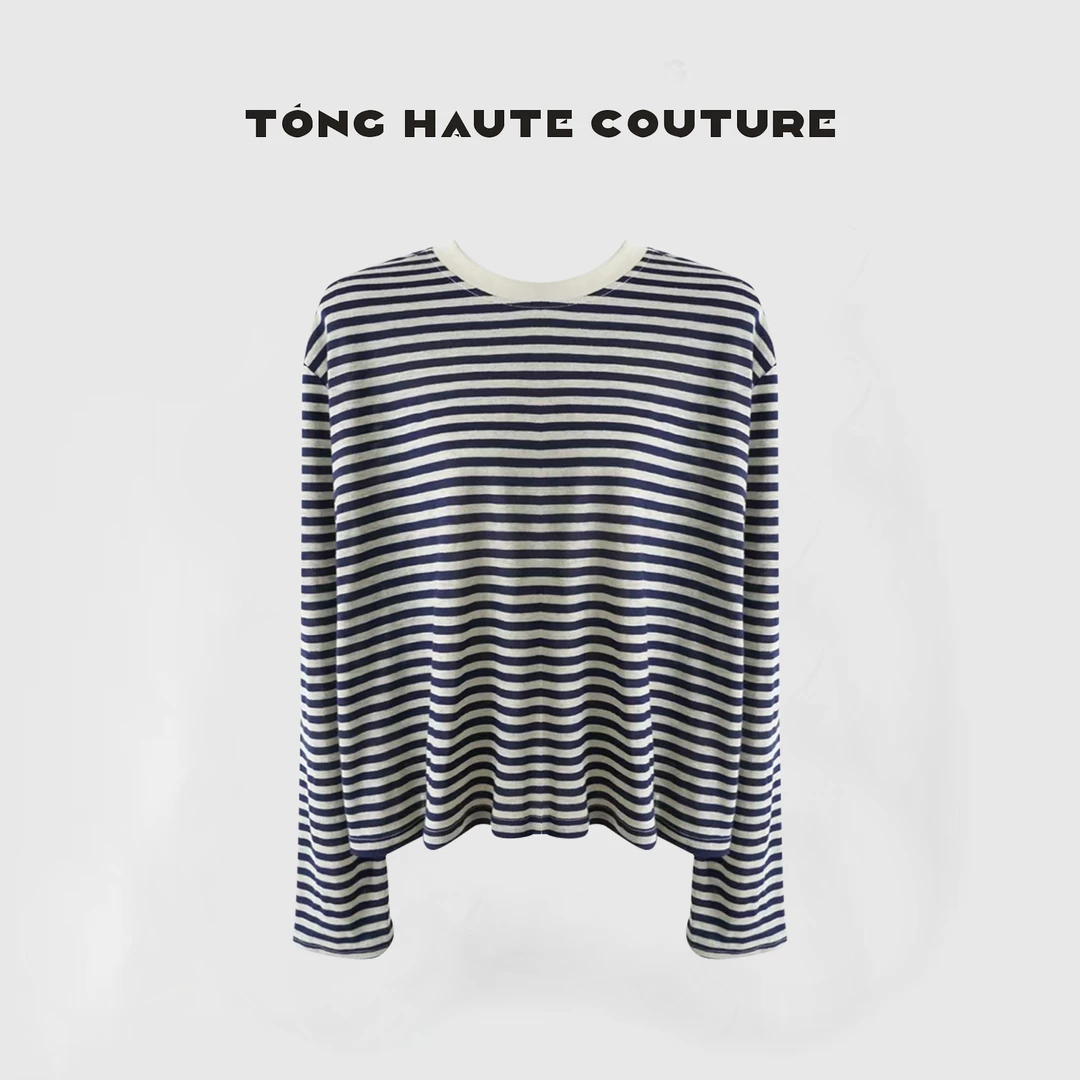 【亚麻物语】100亚麻条纹圆领时尚休闲百搭打底T恤 YY009