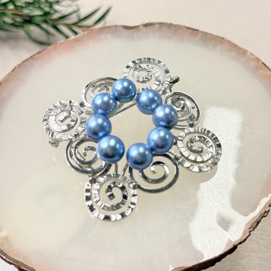 【六六中古】孤品优雅海水珍珠胸针皮带扣两用fa023珠子7-7.5