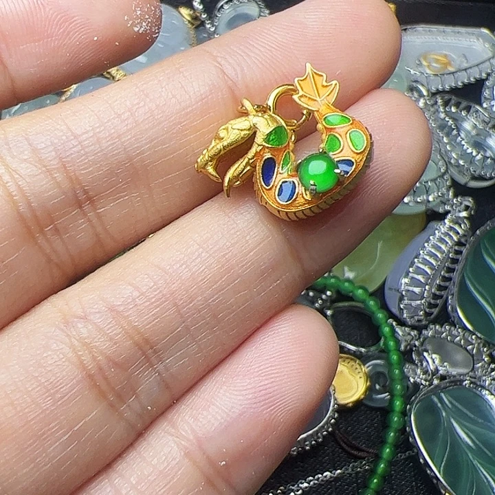 翡翠银S925镶嵌吊坠(不含链)