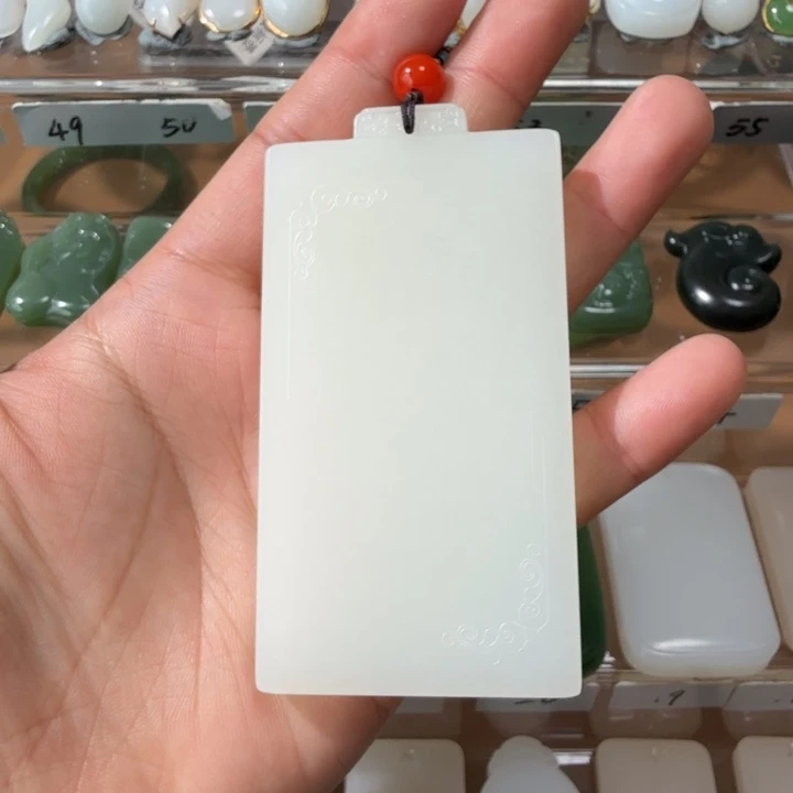 和田玉颈饰未镶嵌俄料平安无事牌（活动价）