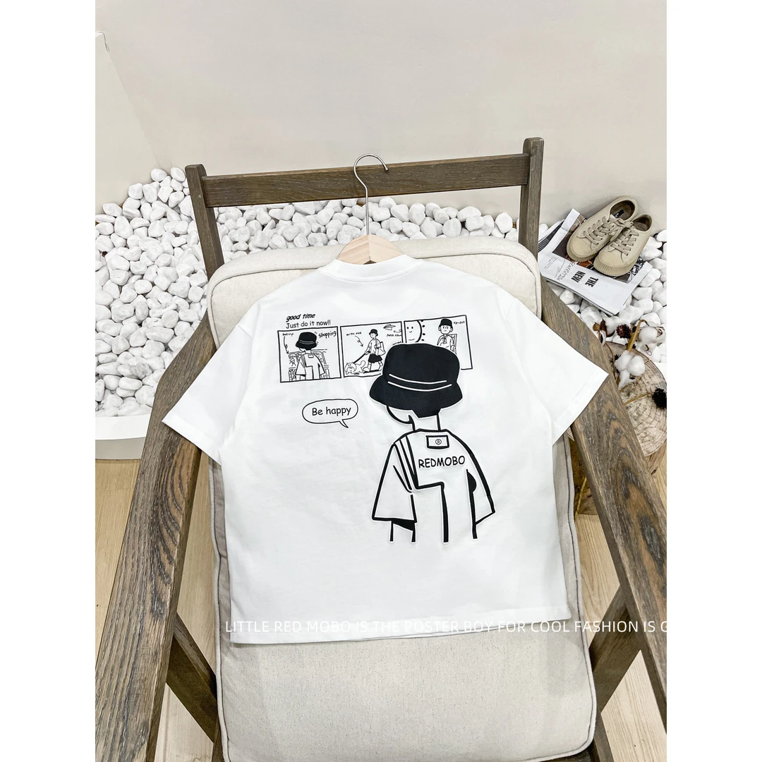 【现现】童装男儿童短袖T恤针织百搭2025夏季新款上衣MMY821810