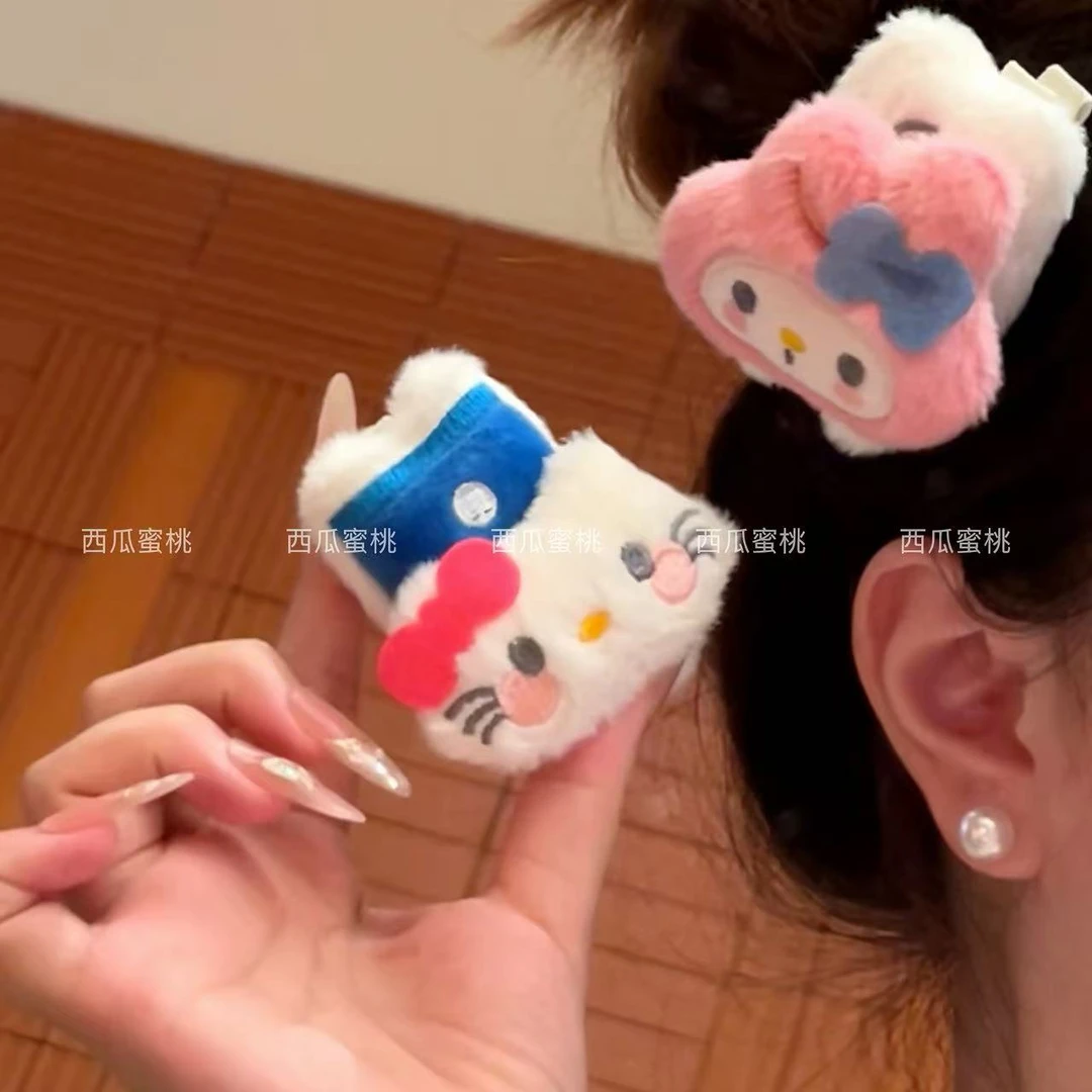 卡通三丽欧可爱kt猫咪发夹鸭嘴夹超萌公仔玩偶侧边刘海夹百搭发饰