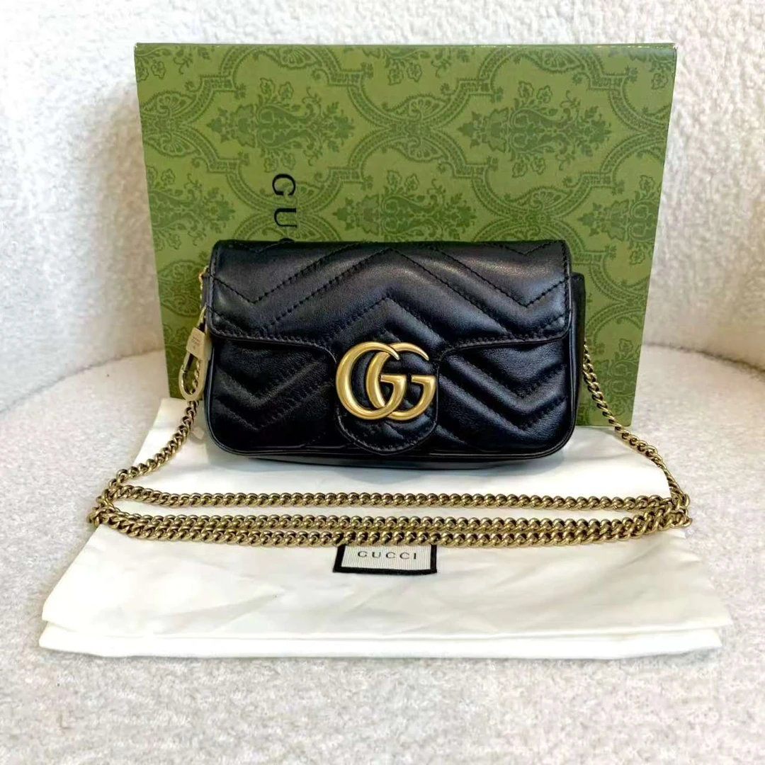 99新 GUCCI/古驰 黑金马蒙mini新款/91855567/12期/代卖服务