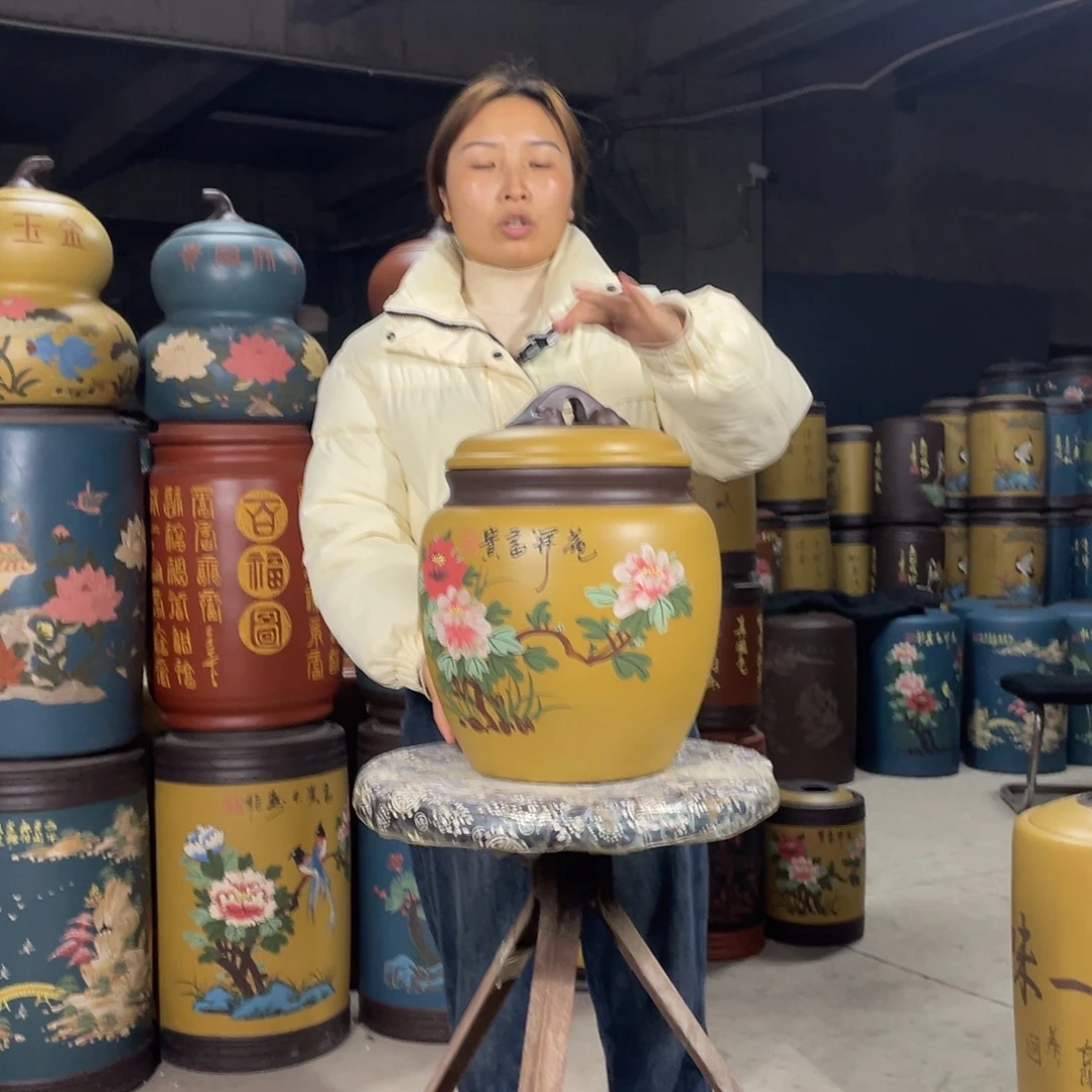 宜兴原矿紫砂茶罐