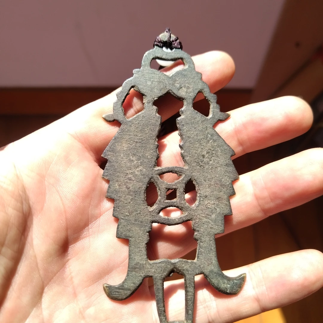 老铜鱼挂件，包浆醇厚，美品
