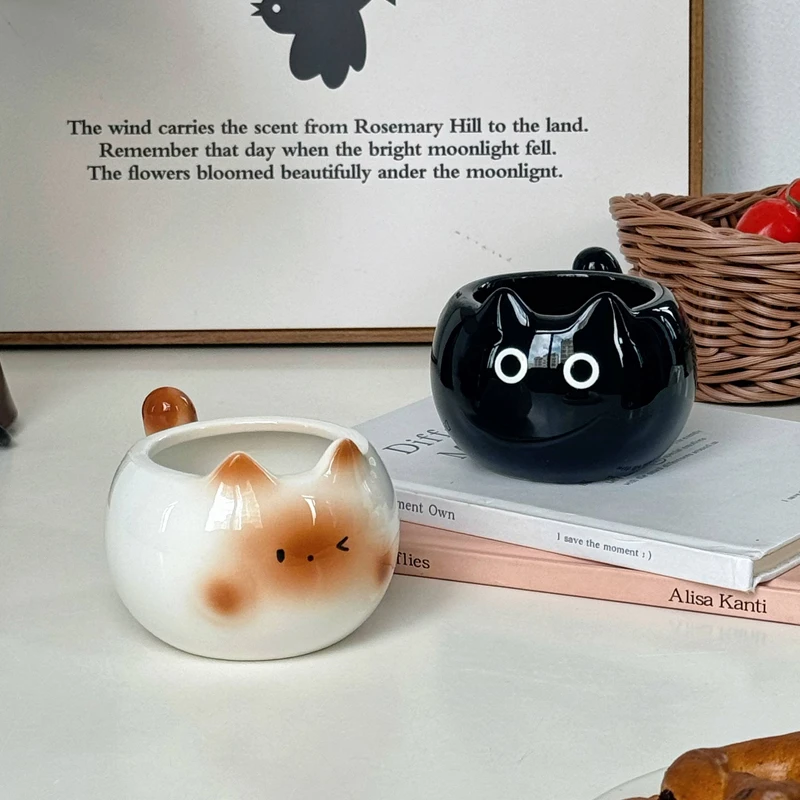 高颜值可爱暹罗猫咖啡杯女生办公室喝水杯情侣陶瓷马克杯生日礼物