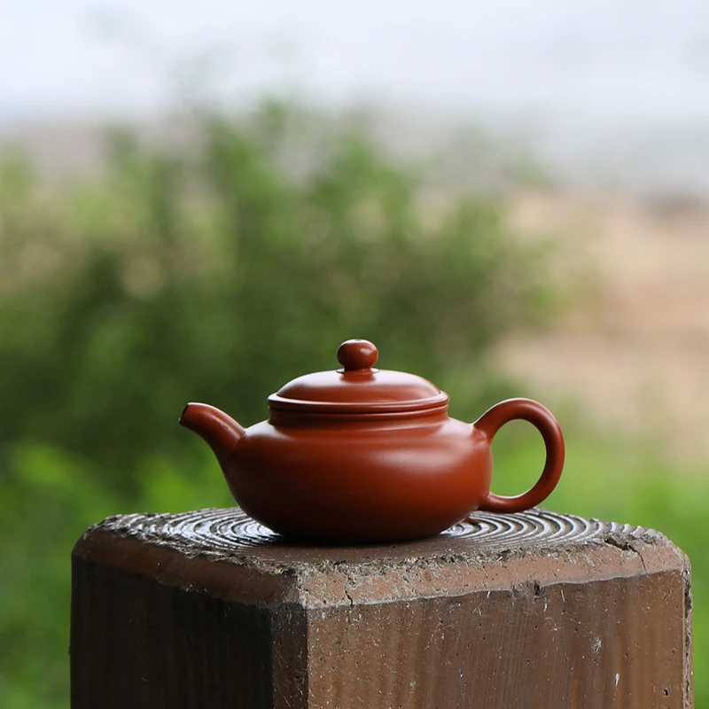 潮州原矿朱泥小容量半手工冲罐紫砂壶郑楚锐仿古壶120毫升
