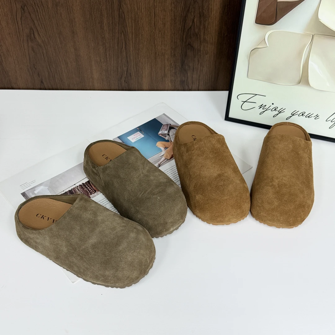 JOEY | 秋季新品极简风磨砂牛皮厚底勃肯鞋一脚蹬舒适女鞋 051007