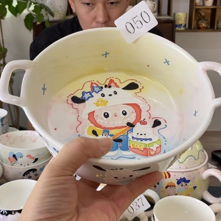 F***O瓷片景德镇釉下彩手绘