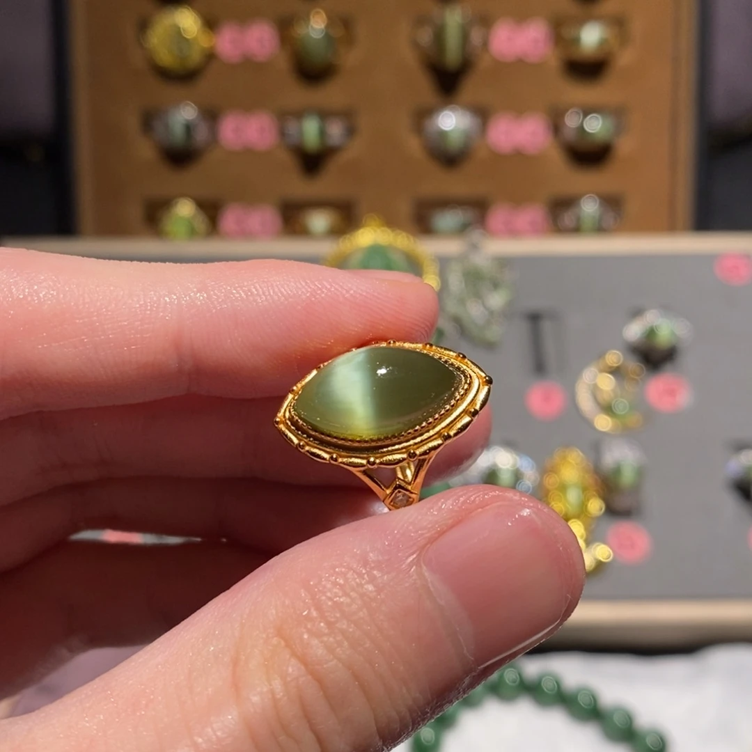 和田玉银S925镶嵌戒指