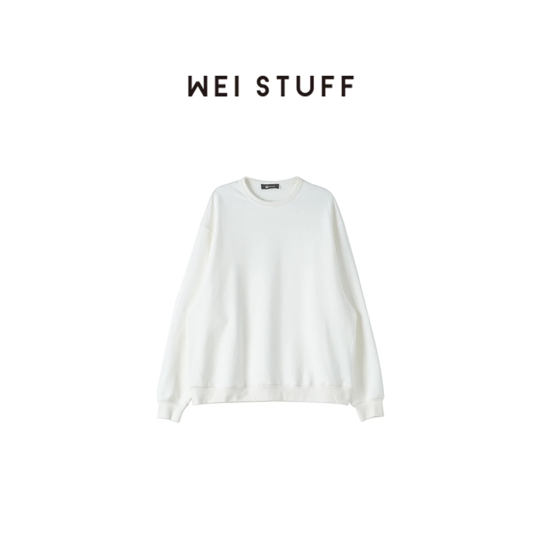 WEI STUFF 纯棉简约基础时尚宽松洋气休闲百搭套头卫衣 7693 S