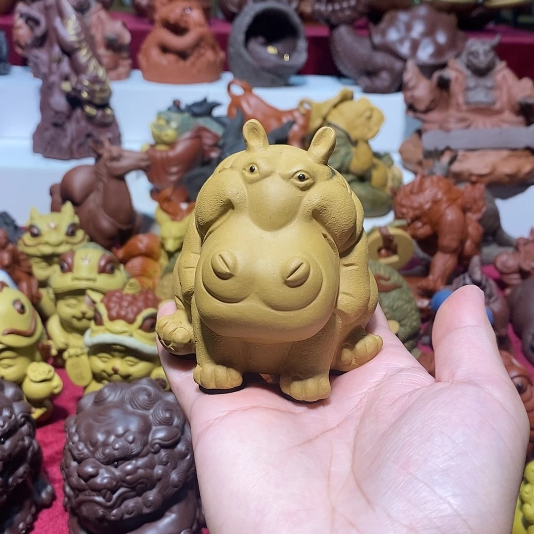 茶宠紫砂宜兴紫砂河马