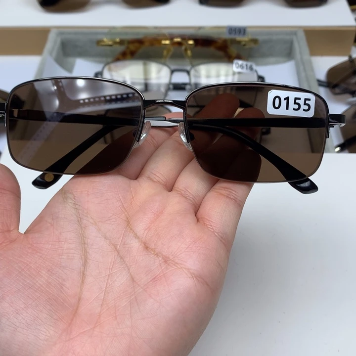 一体款半框茶水晶0155