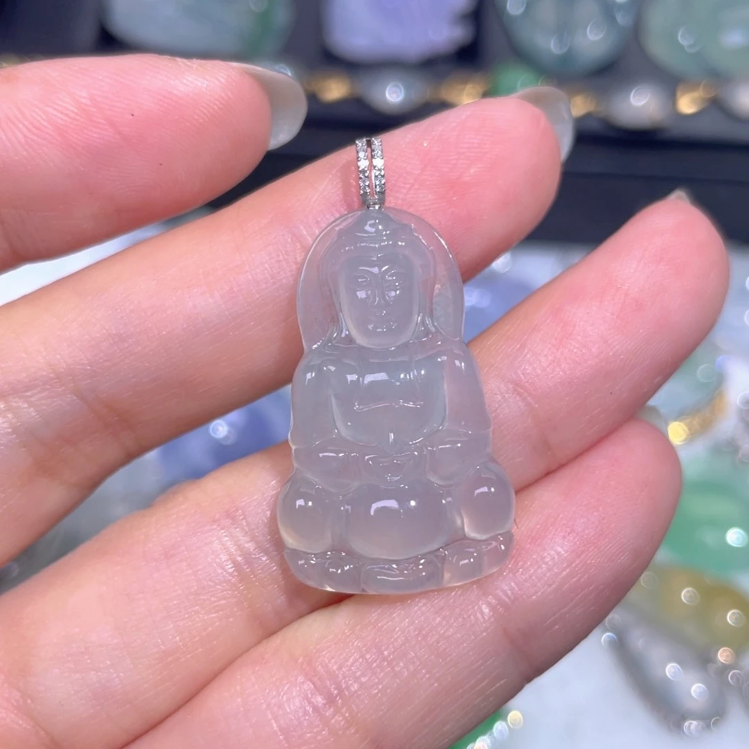颈饰18K金镶嵌翡翠翡翠