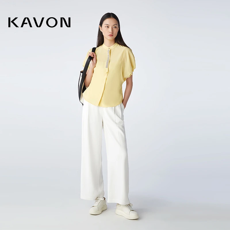 【Susie】卡汶百搭遮胯显瘦显腿长压褶垂直直筒裤KM1H815HE