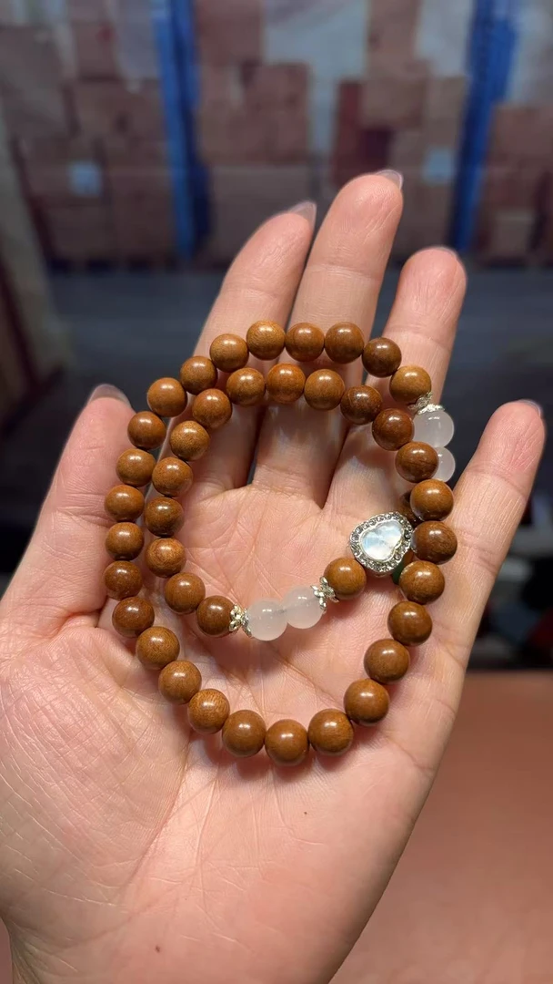 檀木双圈手串无礼盒