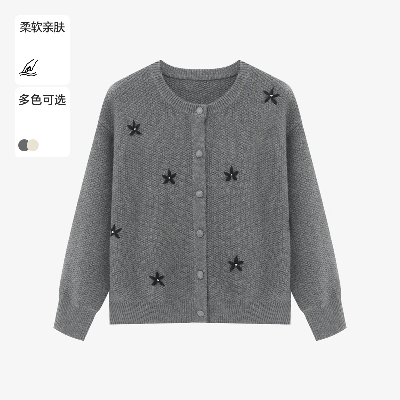 Basic House/百家好休闲百搭女士宽松亲肤毛衣B06245I8092