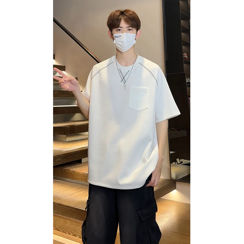 高级感短袖男夏季潮牌痞帅半袖T恤衣服2025新款男士休闲薄款体恤