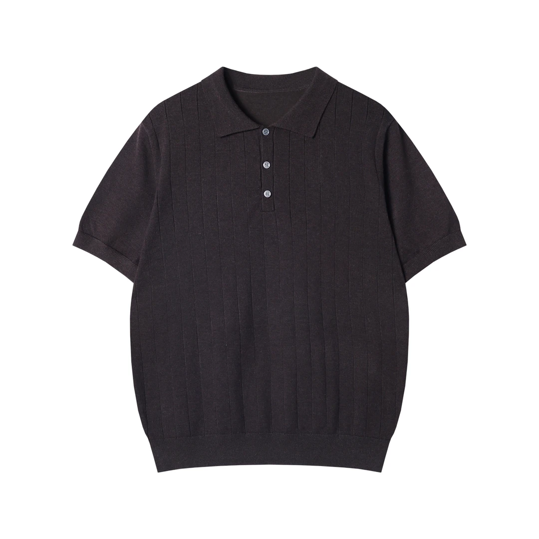 夏季高级感新款轻熟风针织polo衫纯色短袖设计感百搭休闲短袖T恤