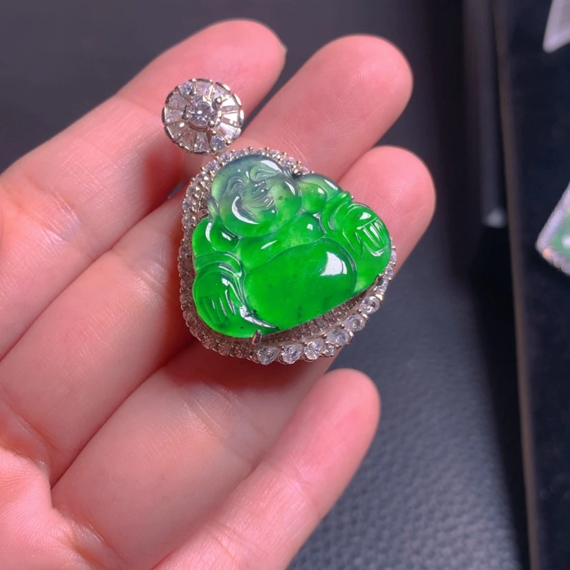 【闪购商品】翡翠银S925镶嵌吊坠(不含链)