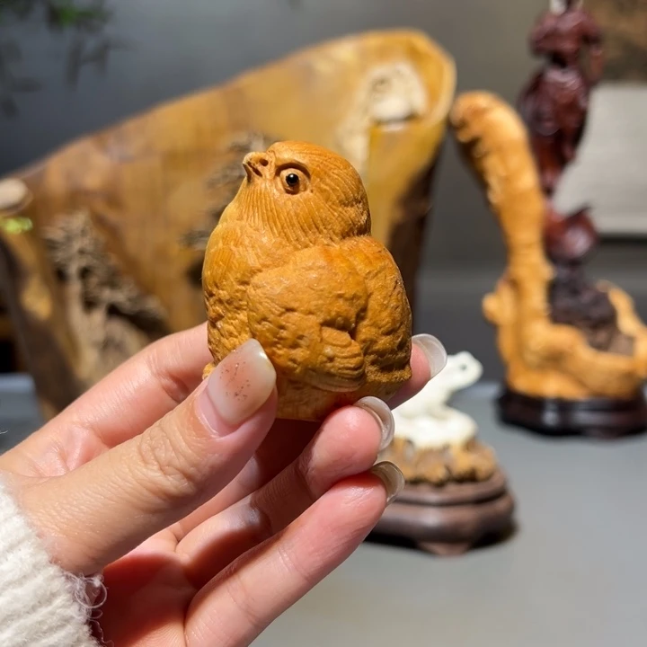 柏木（崖柏）崖柏小鸡摆件作品