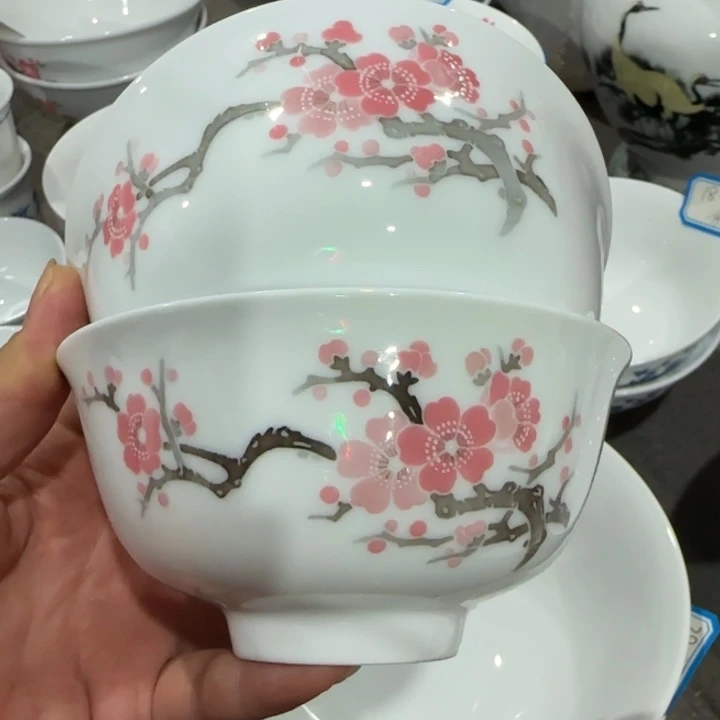 醴陵高温瓷手绘12厘米2个
