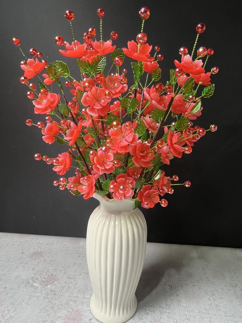 仿玉 升级版凤凰花 中桌摆 材料包【可做12大枝】【不含花瓶】