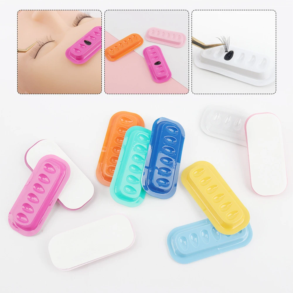 100包/托盘花形盘色料长条嫁接睫毛花型盘纹绣垫片美睫胶水个