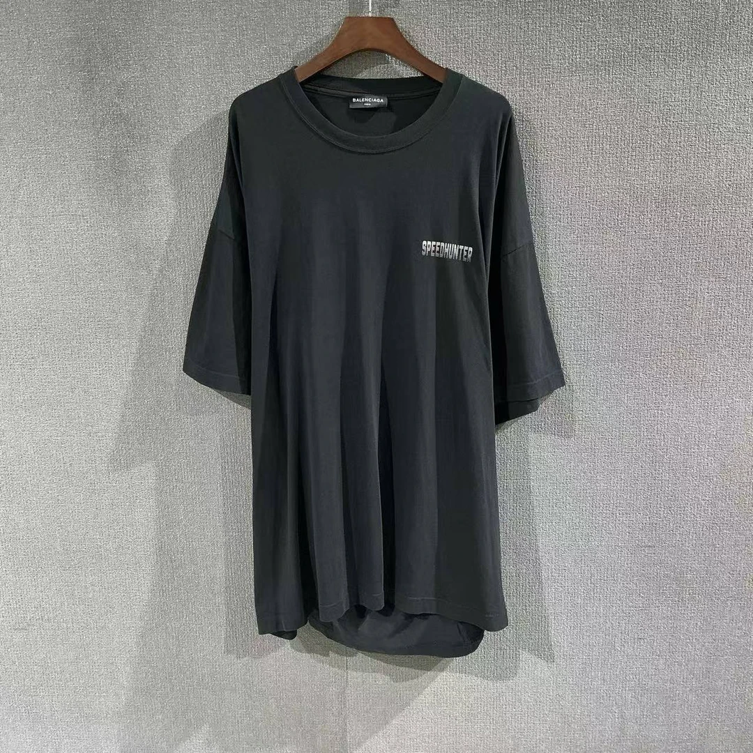 未使用 Balenciaga/巴黎世家 （pm）字母印花假两件短袖 L码/3235
