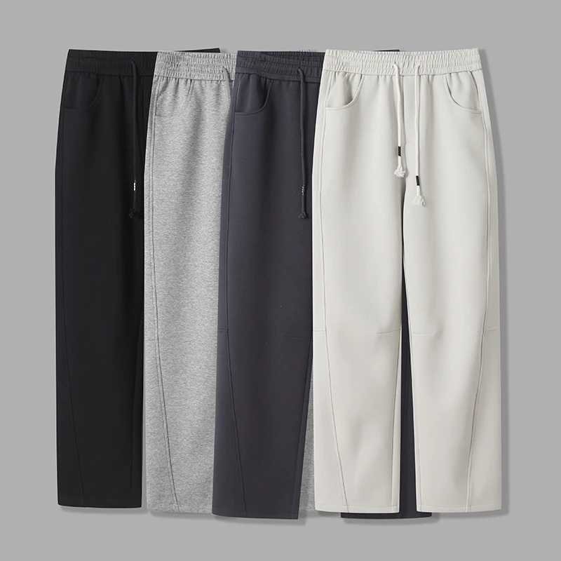 春秋季2025新款弯刀弹力长裤子免烫立体剪裁宽松直筒休闲裤男