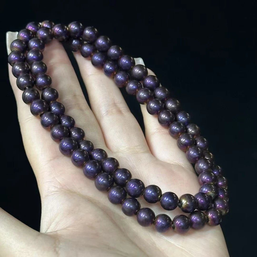 年货补贴 天然阿根廷坎普圆珠三圈陨石手串 LG2440