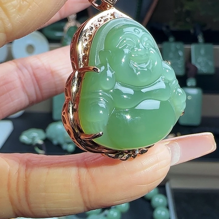 风***行和田玉银S925镶嵌挂件