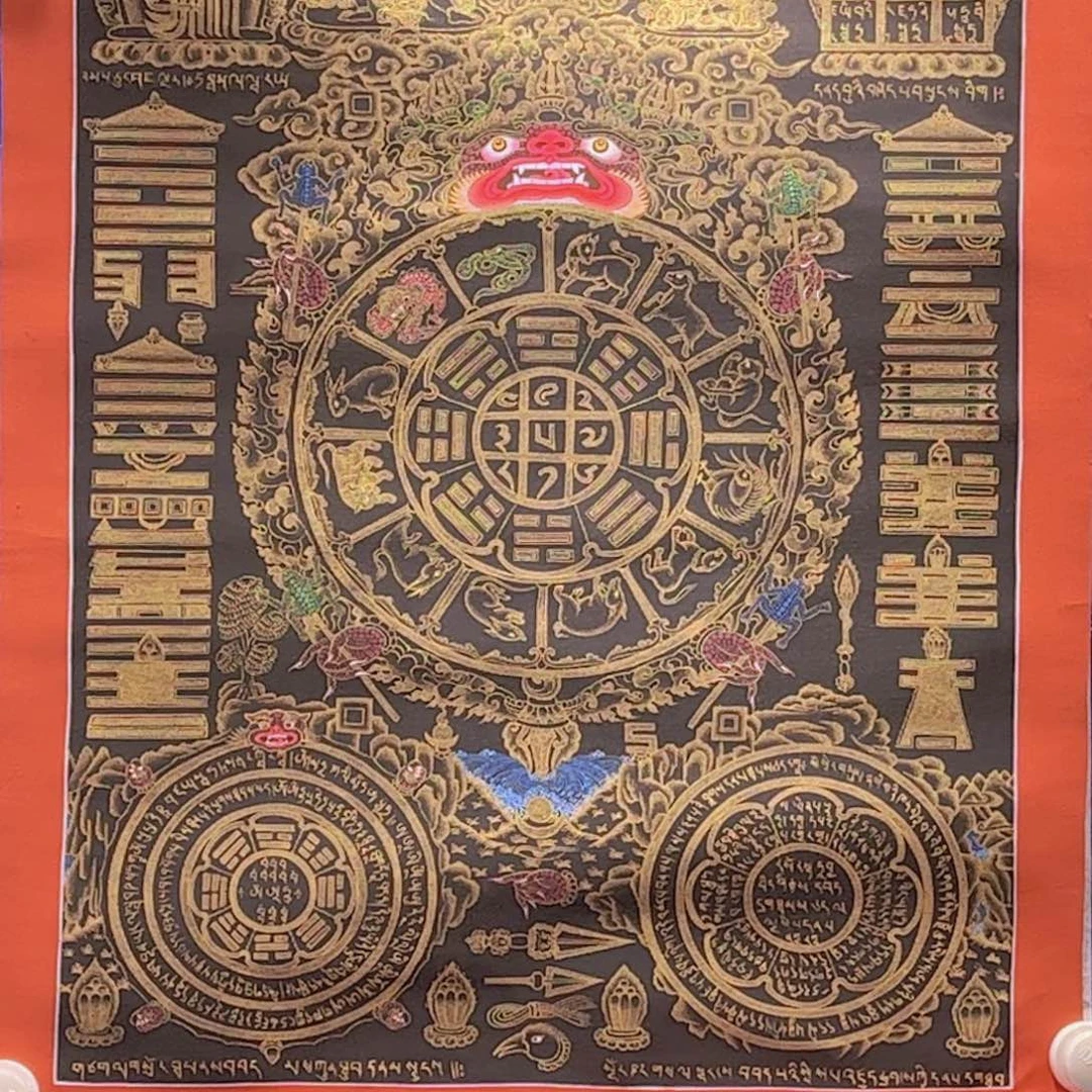 九宫八卦70-50CM 纯手绘唐卡