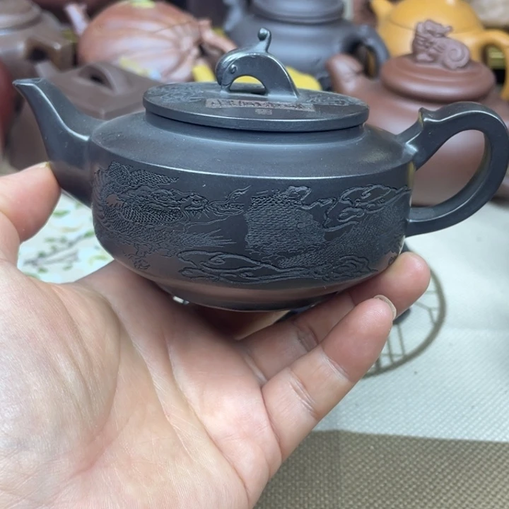 紫砂茶壶紫砂壶石黄周盘160cc