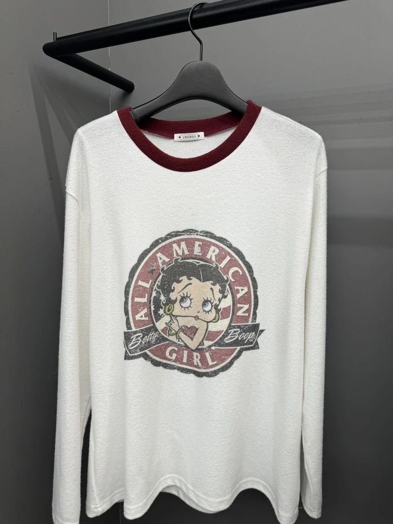 【no退no换】芳芳在韩国 东大门 秋冬入选好品质磨毛长袖圆领T