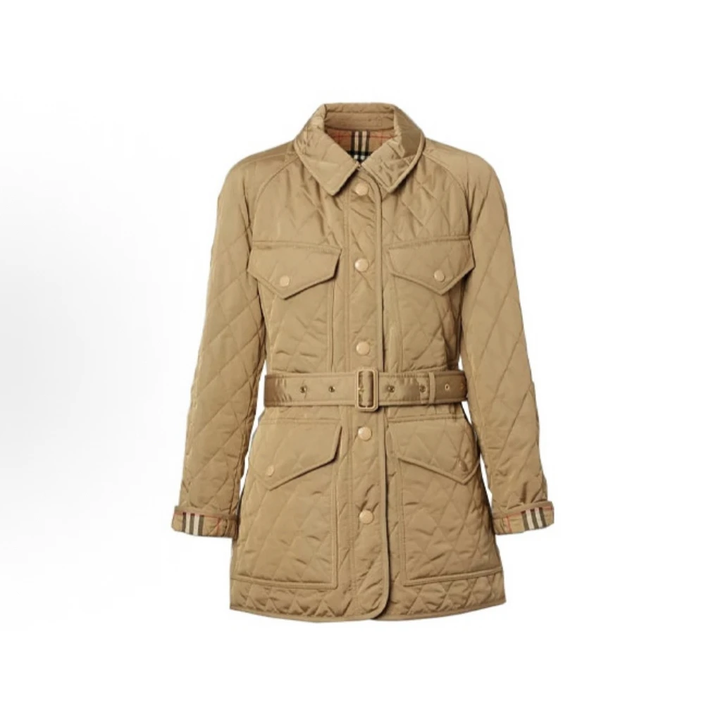 99新 BURBERRY/博柏利 纯色收腰棉服外套/S码/B01918