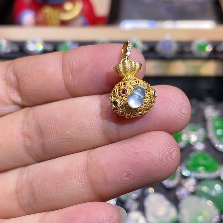 翡翠银S925镶嵌吊坠(不含链)