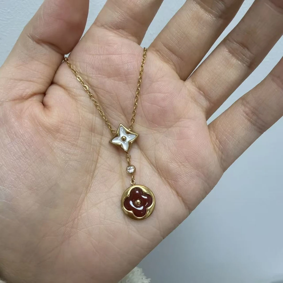 钛钢项链 带细节AB老花项链433