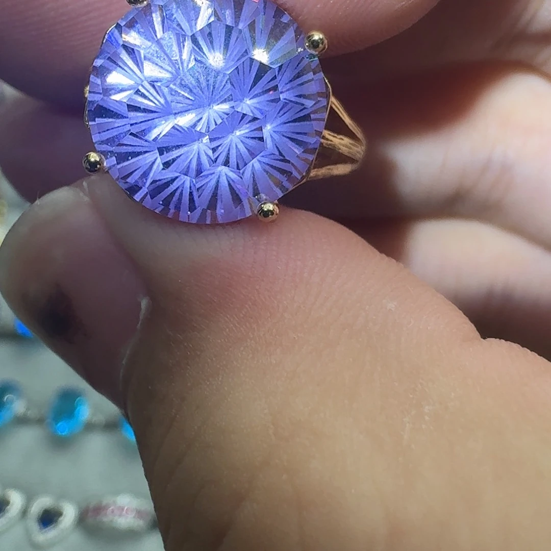 托帕石戒指银S925镶嵌