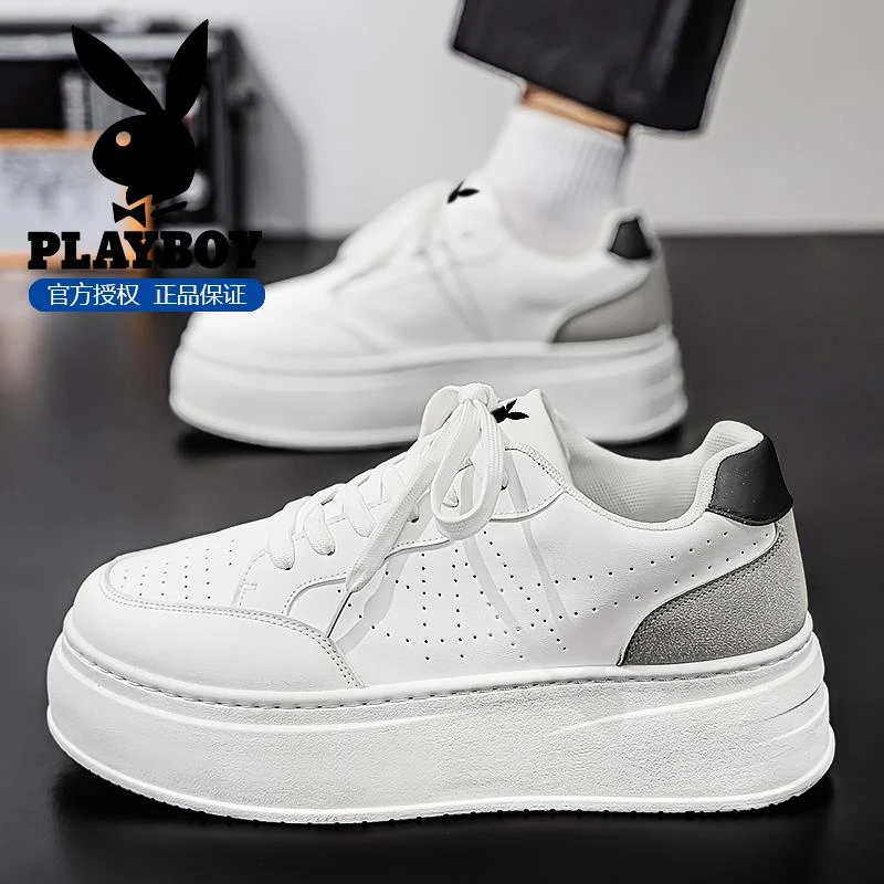 花花公子男鞋冬季新款厚底增高运动小白板男鞋痞帅感耐磨休闲潮鞋