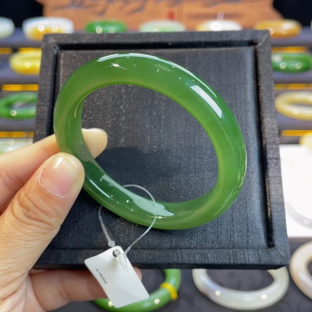 未镶嵌手镯和田玉-冰阳绿碧玉53