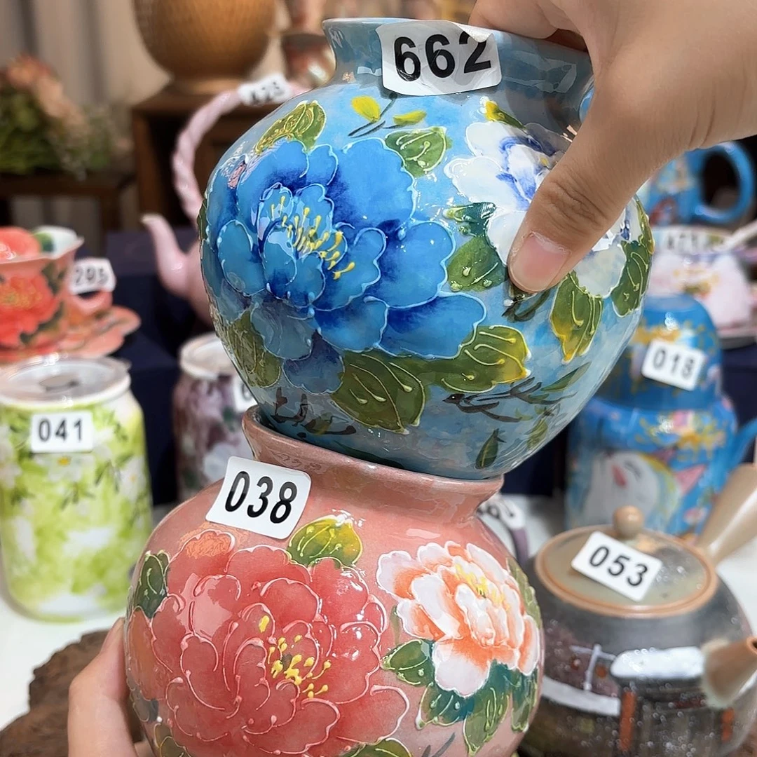 小***飛景德镇手绘高温釉下彩陶瓷茶具