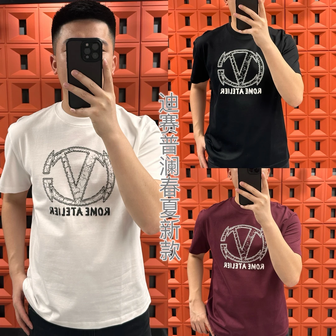 T恤 “D7567”男士时尚原纱长绒棉百搭圆领短袖T恤