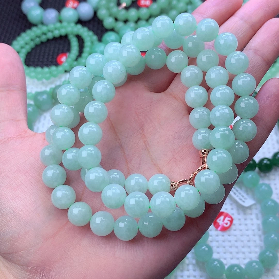 翡翠未镶嵌毛衣链卡10.4