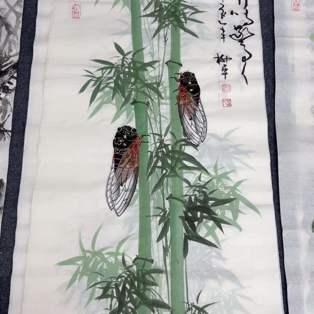 国画100×50手绘画画画